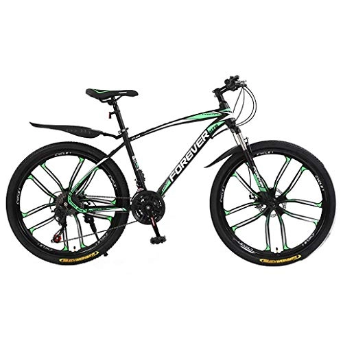Mountain Bike : MJL Beach Snow Bicycle, Adult Variable Speed Mountain Bike, Double Disc Brake City Road Bicycle, Trail High-Carbon Steel Snow Bikes, 26 inch Mountain Bicycles, B, 24 Speed, B, 27 Speed