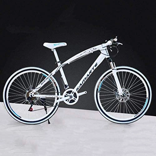 Mountain Bike : MJY Bicycle 26 inch Mountain Bikes, High-Carbon Steel Hard Tail Bicycle, Lightweight Bicycle with Adjustable Seat, Double Disc Brake, Spring Fork, A, 27 Speed 6-24