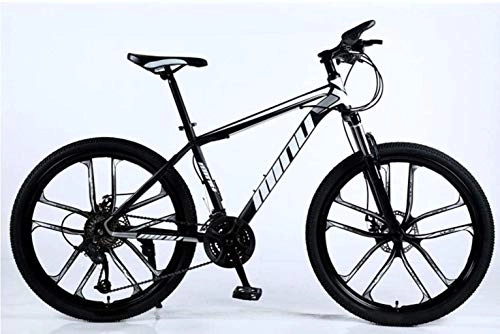 Mountain Bike : MJY Bicycle Mountain Bike 26" inch Steel Frame, 21 24 27 30 Speed Fully Adjustable Rear Shock Unit Front Suspension Forks Shock Absorption Bicycle 7-10, 30