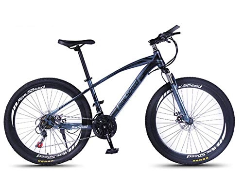 Mountain Bike : MLL Mountain 26 inch Shock Absorber Bicycle, 21 Speed Double Disc Brake, 30 Knife Ring Speed Changer, Gray, A
