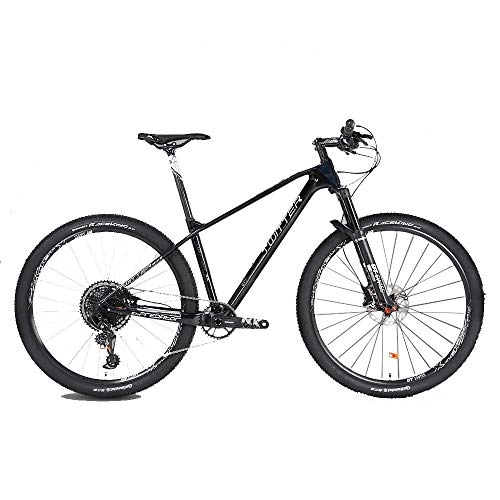 Mountain Bike : Mnjin Outdoor sports Carbon fiber mountain bike, 27.5 / 29 inch 12-speed variable speed GX double disc brake adult men and women cross-country climbing bicycle outdoor riding