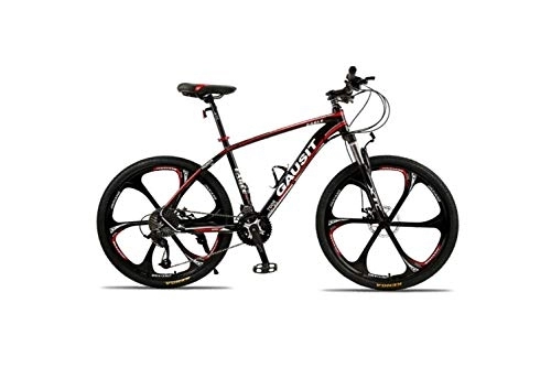 Mountain Bike : MOLVUS Mountain Bike Unisex Hardtail Mountain Bike 24 / 27 / 30 Speeds 26Inch 6-Spoke Wheels Aluminum Frame Bicycle with Disc Brakes and Suspension Fork, Red, 30 Speed