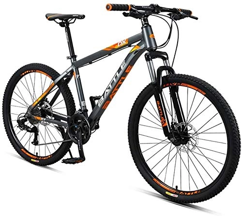 Mountain Bike : MOSHANG Adult mountain bike 26 inches, the end 27 with double-speed hard disc brakes, all-terrain aluminum front suspension mountain bike