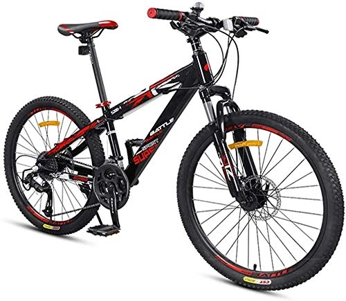 Mountain Bike : MOSHANG Boy mountain bike, speed of 24 inches with a double disc 27, all terrain aluminum frame front suspension mountain bike