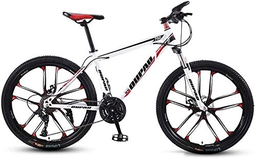 Mountain Bike : Mountain Bicycle 24 / 26 Inch Multiple Variable Speed Travel Bicycle Adult 21 / 24 / 27 / 30 Speed Men and Women MTB Bike Double Disc Brake High Carbon Steel Frame Outdoor Cycling Bike