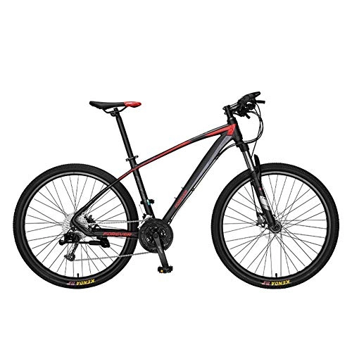 Mountain Bike : Mountain Bicycle 26 Inch 33Speed Oil Disc Brake Mountain Bike Aluminum Alloy Frame Can Lock Front Fork Adult Off-Road Bicycle (Red)