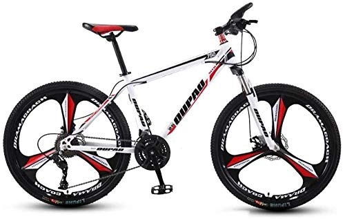 Mountain Bike : Mountain Bicycle Multiple Variable Speed 21 / 24 / 27 / 30 Speed Bicycle Adult 24 / 26 Inch Adult Men and Women MTB Bike Double Disc Brake High Carbon Steel Frame Urban Track Damping Bike Red-30 speed_24 inc