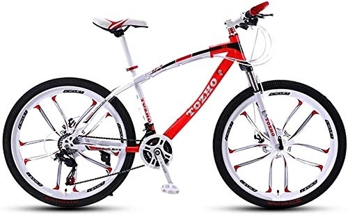 Mountain Bike : Mountain Bicycle, Student Bike, 24 Inch, Variable Speed Bicycle, Disc Brakes Bike Adult Men And Women On Mountain Bike Variable Speed Shock Absorption Young Cycling Students (Color : Red D)