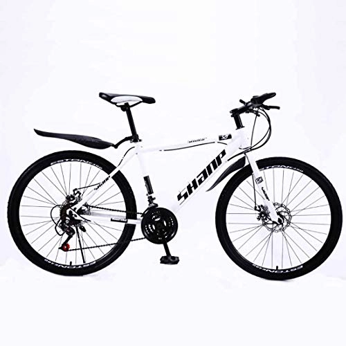 Mountain Bike : Mountain Bike 21 Speed (24-Speed, 27-Speed, 30-Speed) Bicycle 26 inches Mens MTB Disc Brakes, White, 27Speed