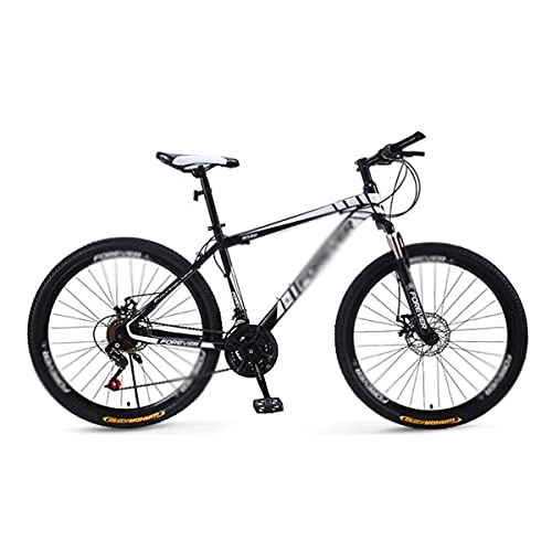Mountain Bike : Mountain Bike 24 / 27 Speeds Mountain Bikes Bicycles Strong Carbon Steel Frame With Double Disc Brake For A Path, Trail & Mountains(Size:21 Speed, Color:Black)