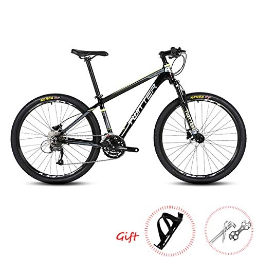 Mountain Bike : Mountain Bike 26 / 27.5Inch SHIMANO M370-27 Speeds Adults Off-road Bike with Shock Absorber and Dual Line Disc Brake Mens Womens Ultralight Aluminum Alloy Bicycles, Black3, 26"*15.5
