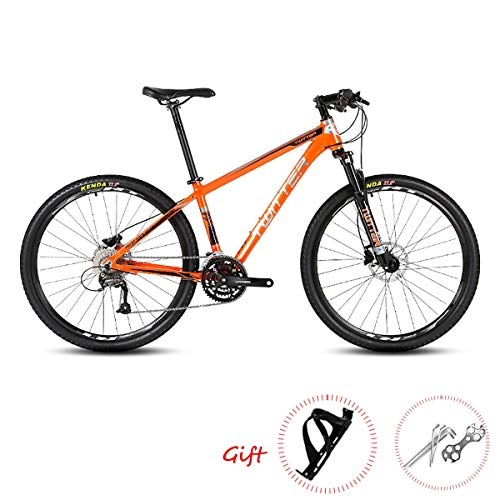 Mountain Bike : Mountain Bike 26 / 27.5Inch SHIMANO M370-27 Speeds Adults Off-road Bike with Shock Absorber and Dual Line Disc Brake Mens Womens Ultralight Aluminum Alloy Bicycles, Orange, 26"*15.5