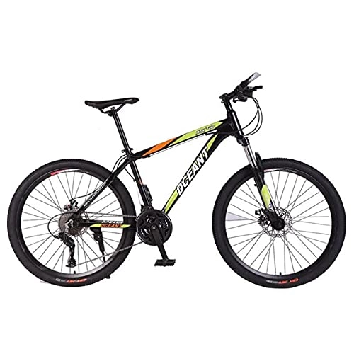Mountain Bike : Mountain Bike 26 In Mens Mountain Bike Daul Disc Brake 21 Speed Bicycle Front Suspension MTB For A Path, Trail & Mountains(Color:Green)
