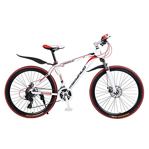 Mountain Bike : Mountain Bike, 26 Inch Wheels Hard Tail Bike with PVC And All Aluminum Pedals And Rubber Grip, High Carbon Steel And Aluminum Alloy Frame, Double Disc Brake