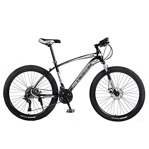 Mountain Bike : Mountain Bike 26 Inch Wheels Mens Mountain Bikes 21 / 24 / 27 Speed With Dual Disc Brake High-Tensile Carbon Steel Frame For A Path, Trail & Mountains(Size:24 Speed, Color:Black)