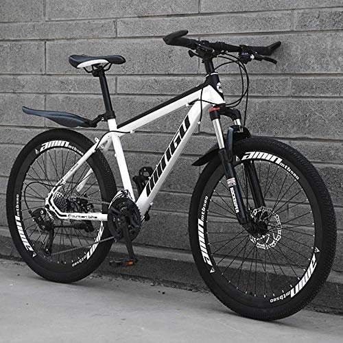 Mountain Bike : Mountain Bike 26 Inches, Double Disc Brake Frame Bicycle Hardtail with Adjustable Seat, Country Men'smountain Bikes 21 / 24 / 27 / 30 Speed, B-24speed