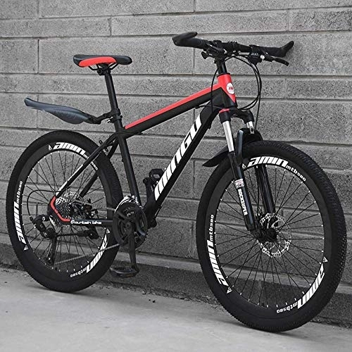 Mountain Bike : Mountain Bike 26 Inches, Double Disc Brake Frame Bicycle Hardtail with Adjustable Seat, Country Men'smountain Bikes 21 / 24 / 27 / 30 Speed, D-24speed