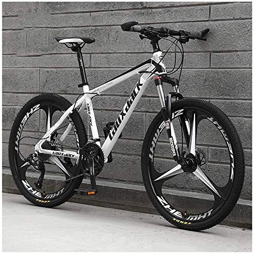 Mountain Bike : Mountain Bike 26 Inches, Variable Speed Carbon Steel Mountain Bike 21 / 24 / 27 / 30 Speed Bicycle Full Suspension MTB Riding Feels Relaxed and Comfortable Durable Bike, A, 21 speed