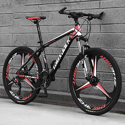 Mountain Bike : Mountain Bike 26 Inches, Variable Speed Carbon Steelmountain Bike 21 / 24 / 27 / 30 Speed Bicycle Full Suspension MTB Riding, A-24speed