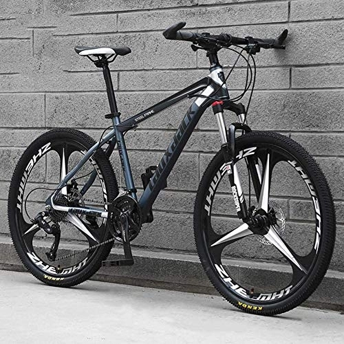 Mountain Bike : Mountain Bike 26 Inches, Variable Speed Carbon Steelmountain Bike 21 / 24 / 27 / 30 Speed Bicycle Full Suspension MTB Riding, B-24speed