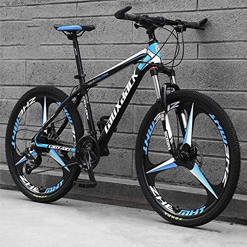 Mountain Bike : Mountain Bike 26 Inches, Variable Speed Carbon Steelmountain Bike 21 / 24 / 27 / 30 Speed Bicycle Full Suspension MTB Riding, D-30speed
