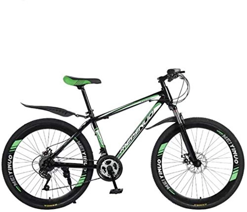 Mountain Bike : Mountain Bike 26In 21-Speed for Adult Lightweight Carbon Steel Full Frame Wheel Front Suspension Mens Bicycle Disc Brake, Blue, 24Speed XIUYU (Color : Green)