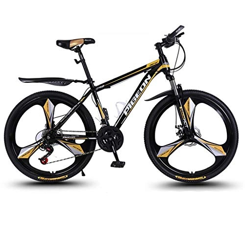 Mountain Bike : Mountain Bike, 26inch Wheel Carbon Steel Frame Bicycles, 27 Speed, Double Disc Brake and Front Suspension (Color : D)