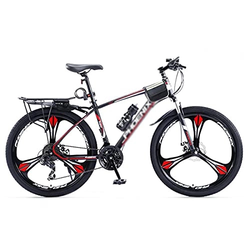 Mountain Bike : Mountain Bike 27.5 In Carbon Steel Mountain Bike Suitable For Adults Mens Womens 24 Speeds With Dual Disc Brake For A Path, Trail & Mountains(Size:24 Speed, Color:Red)