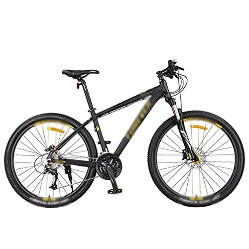 Mountain Bike : Mountain Bike, 27.5 Inch Adult Men's Bikes MTB Aluminum Alloy Oil Disc Brake 27 / 30 Speed Bicycle With Full Suspension (Color : 27-speed yellow, Size : 27.5inch)