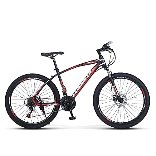 Mountain Bike : Mountain Bike 27-Speed 24-Inch Light Mountain Bike Double Disc Brake Shock-Free Front Fork Is Suitable for Adults, Teenagers, Red