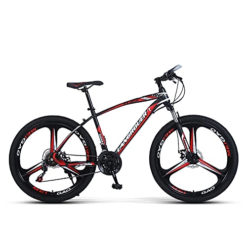 Mountain Bike : Mountain Bike 27-Speed 24-Inch Light Mountain Bike Double Disc Brake Shock-Free Front Fork Is Suitable for Adults, Teenagers, Red, A