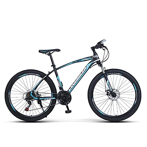Mountain Bike : Mountain Bike 27-Speed 26-Inch Variety of Tires Optional Light Mountain Bike Double Disc Brake Shock Front Fork Is Suitable for Adults, Teenagers, Blue, A