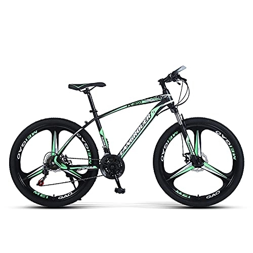 Mountain Bike : Mountain Bike 27-Speed 26-Inch Variety of Tires Optional Light Mountain Bike Double Disc Brake Shock Front Fork Is Suitable for Adults, Teenagers, Green, B