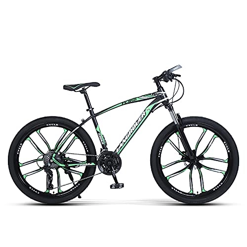 Mountain Bike : Mountain Bike 27-Speed 26-Inch Variety of Tires Optional Light Mountain Bike Double Disc Brake Shock Front Fork Is Suitable for Adults, Teenagers, Green, D