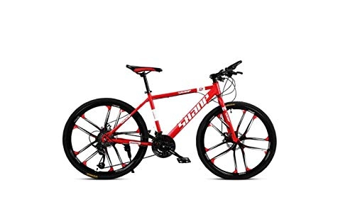 Mountain Bike : Mountain Bike Adult Mountain Bike 26 inch Double Disc Brake One Wheel 30 Speed Off-Road Speed Bicycle Men and Women, D, 30 Speed