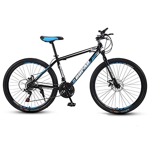 Mountain Bike : Mountain Bike, Adult Variable-speed Shock-absorbing Bicycle, Lightweight Adult Student Cross-country Road Racing(Color:High match-black and blue)