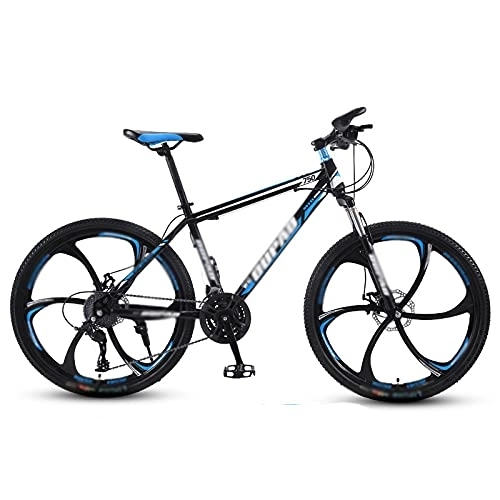 Mountain Bike : Mountain Bike, Adult Variable-speed Shock-absorbing Bicycle, Lightweight Adult Student Cross-country Road Racing(Color:Six knife wheels-black and blue)