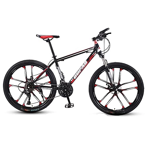 Mountain Bike : Mountain Bike, Adult Variable-speed Shock-absorbing Bicycle, Lightweight Adult Student Cross-country Road Racing(Color:Ten Knife Wheel-Black Red)