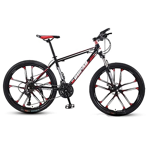 Mountain Bike : Mountain Bike, Adult Variable-speed Shock-absorbing Bicycle, Lightweight Adult Student Cross-country Road Racing(Color:Ten Knife Wheel-White Red)