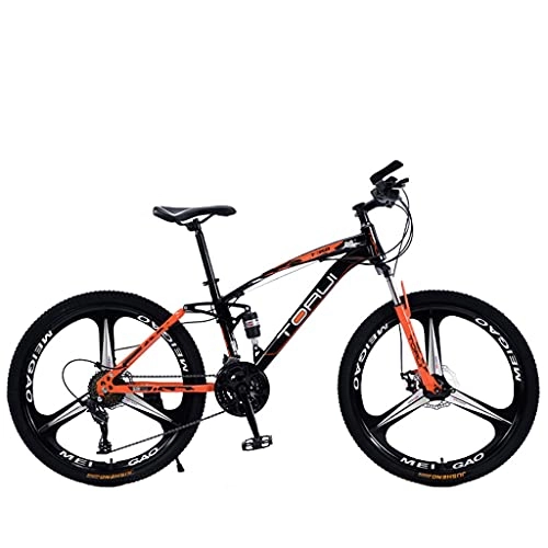 Mountain Bike : Mountain Bike All-terrain soft tail cross-country dual disc brakes (24 / 27 inch 21 / 24 / 27 speed black red; black blue; black orange; black green)