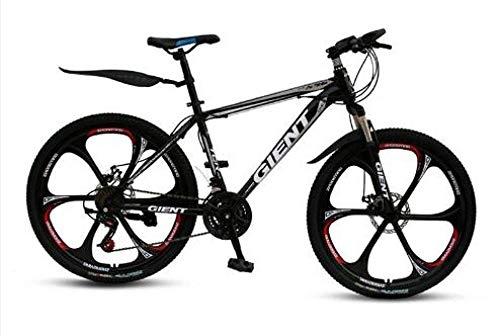 Mountain Bike : Mountain Bike Bicycle 21 Speed 24 / 26 Inch Five Knife One Wheel Shock Absorber Adult Male and Female Students 2019-Black_24 inch