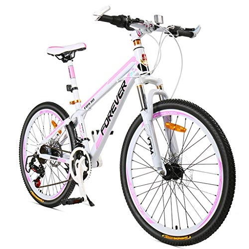 Mountain Bike : Mountain Bike Bicycle Adult Female Student 26 Inch 27 Variable Speed Aluminum Alloy Double Disc Brake Pink Bicycle A
