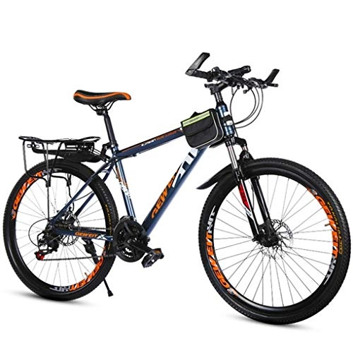 Mountain Bike : Mountain Bike Bike Bicycle Men's Bike Mountain Bike, 26inch Wheel Carbon Steel Frame Mountain Bicycles, Double Disc Brake And Front Fork Mountain Bike Mens Bicycle Alloy Frame Bicycle ( Color : Orange )