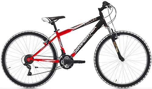 Mountain Bike : Mountain Bike CICLI Cinzia Shark Men Steel Frame 18Speed 26Inch Suspension Fork, UK Size 10, Red / Black, H 38