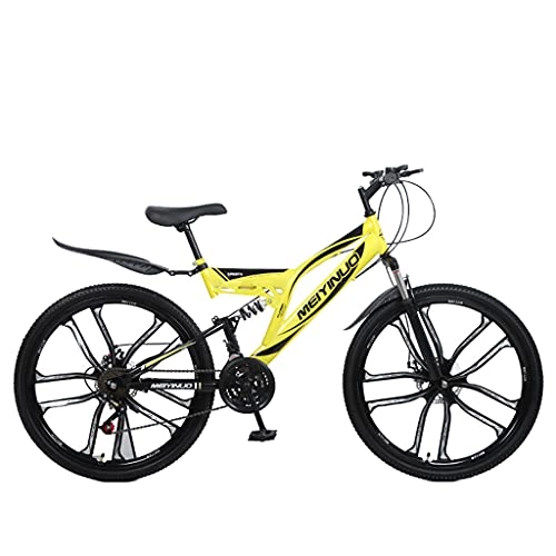 Mountain Bike : Mountain Bike Cross-shaped tire 26-inch 21 / 24 / 27-speed dual-shock soft tail (blue; yellow; red; black and red; white and red) cross-country bike