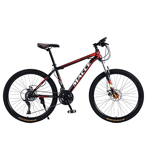Mountain Bike : Mountain Bike Double disc brake carbon steel bicycle youth cross-country (24 / 26 inch 21 / 24 / 27 / 30 speed black and red; black and green; black and orange; blue)
