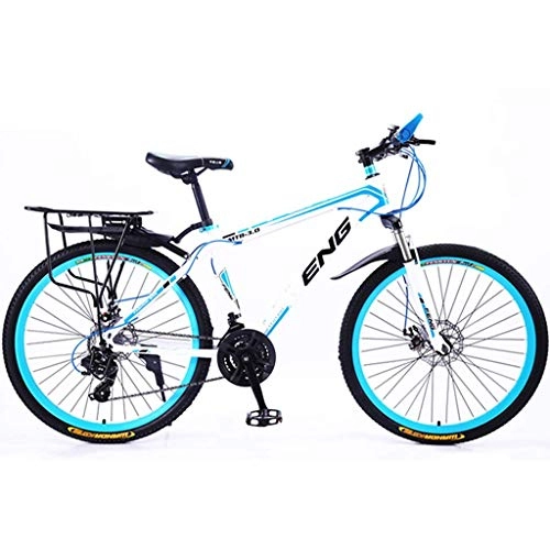Mountain Bike : Mountain Bike For Male And Female Students Variable Speed Bicycles Shock Absorption City Bike With Front And Rear Dual Disc Brakes Adult Off-road 21 / 24 / 27 / 30 Variable Speed Bikes, 24 / 26in Whe