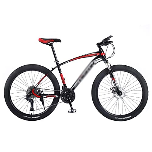 Mountain Bike : Mountain Bike Front Suspension Mens Bicycle 21 / 24 / 27 Speed 26" Wheels Dual Disc Brakes Mountain Bikes For Adult For A Path, Trail & Mountains(Size:24 Speed, Color:Red)