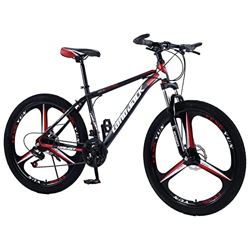 Mountain Bike : Mountain Bike Full Suspension High-Carbon Steel Adults MTB Bicycle ，Mechanical Dual Disc Brake，21 / 24 / 27 Speed，26 Inch Wheels，variable Speed Bikes for Men / Women，Multi Black Red-21