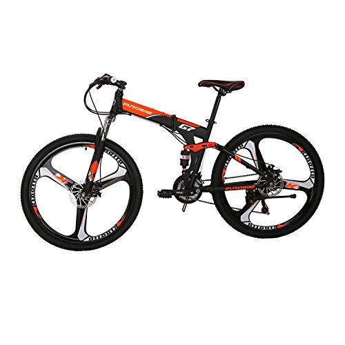 Mountain Bike : Mountain Bike G7 27.5inchs Floding Mountain Bike 3_spoke wheels 21_Speed Frame Shock Absorption Mountain Bicycle Orange 27.5inch